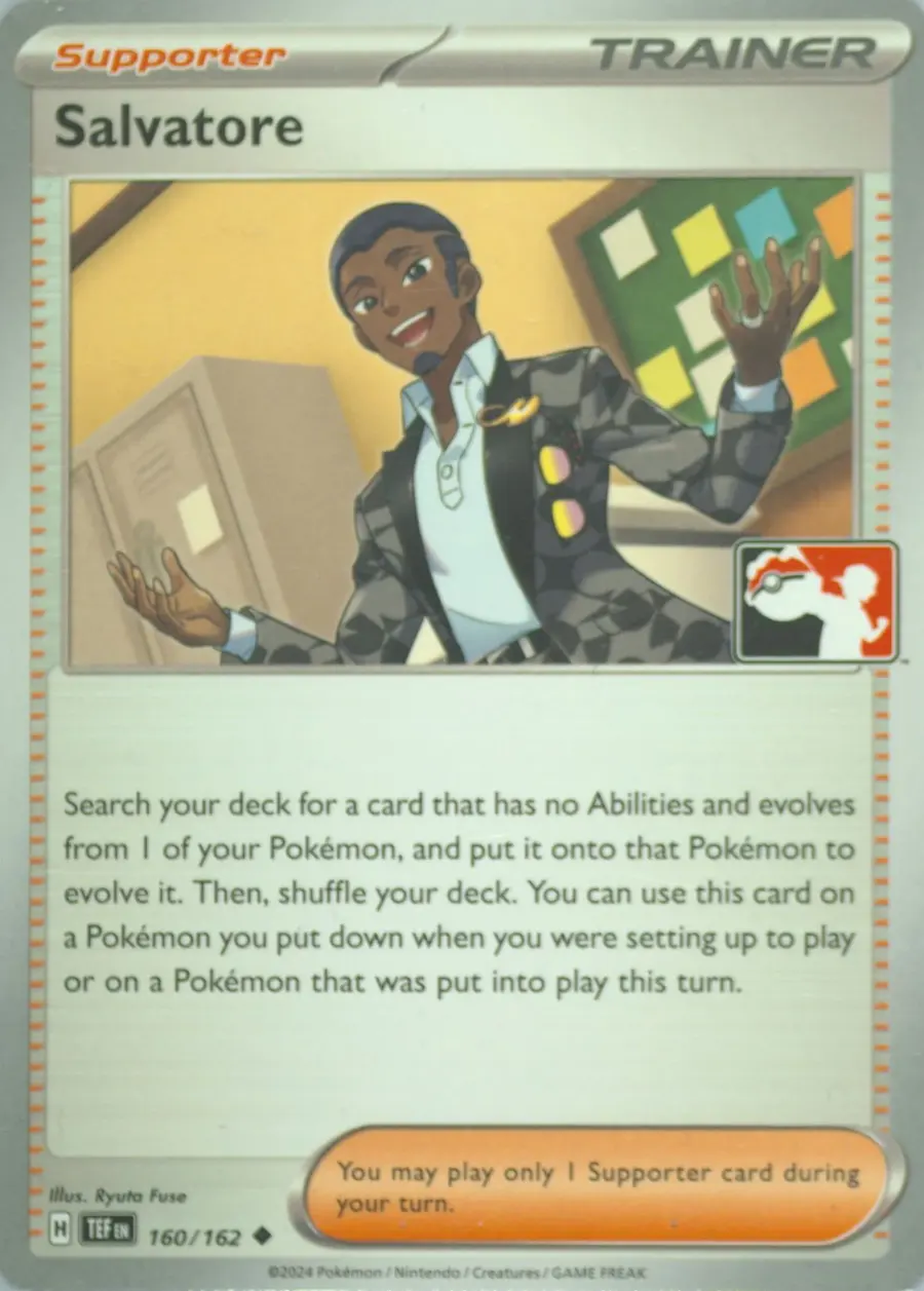 Placeholder front image of Raichu cameo on Salvatore — Play! Pokémon Prize Pack Series Five — No. 160/162 — English