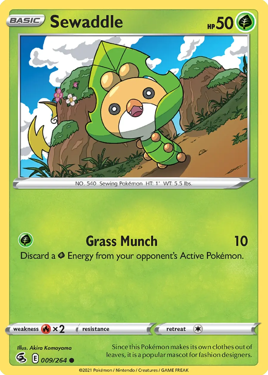 Placeholder front image of Raichu cameo on Sewaddle — Non-Holo — Fusion Strike — No. 009/264 — English