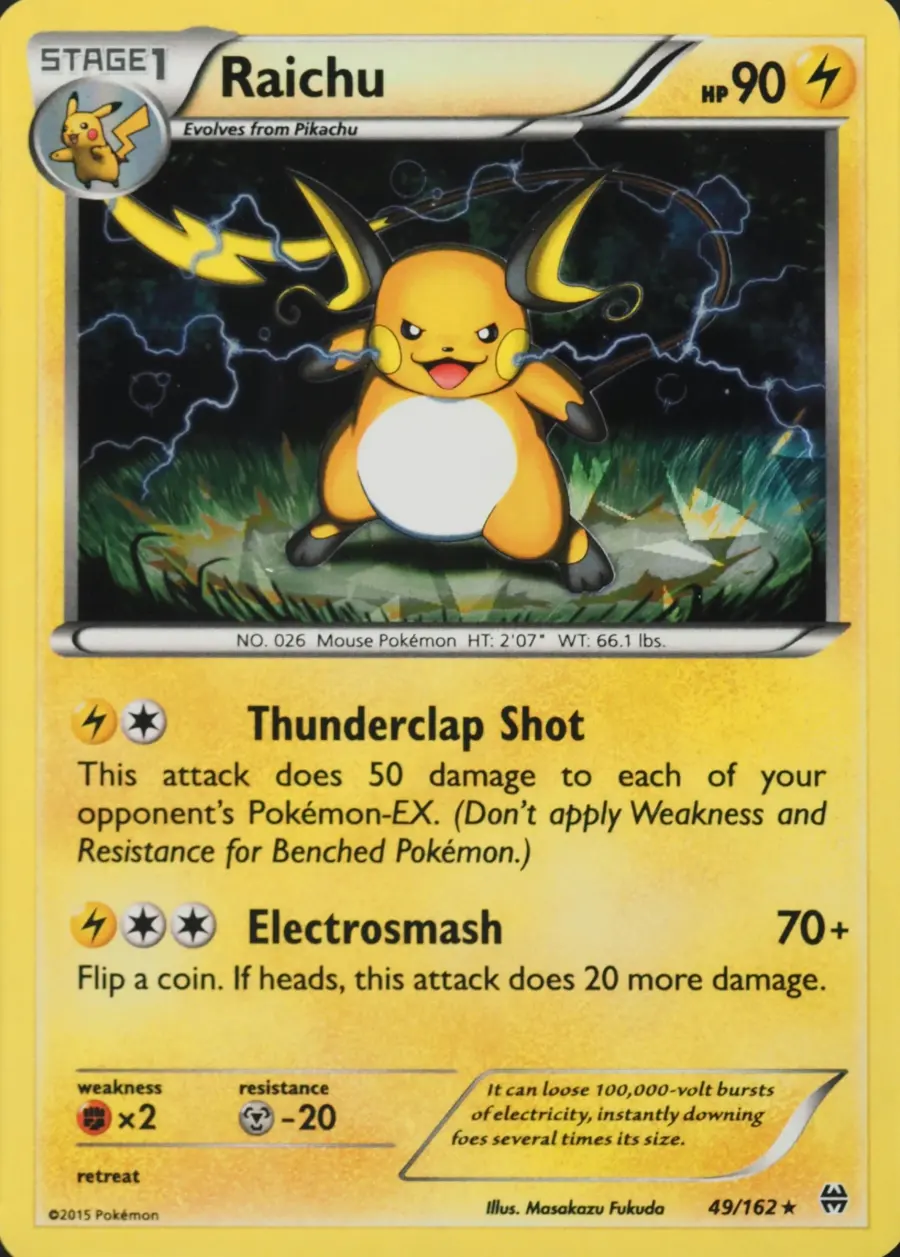 Placeholder front image of Raichu — Cracked Ice Holofoil — BREAKthrough — No. 49/162 — English