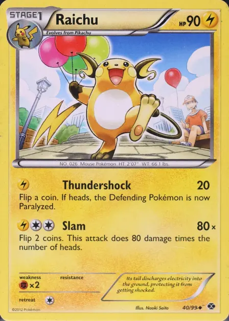 Placeholder card image of Raichu — Non-Holo — Next Destinies — No. 40/99 — English