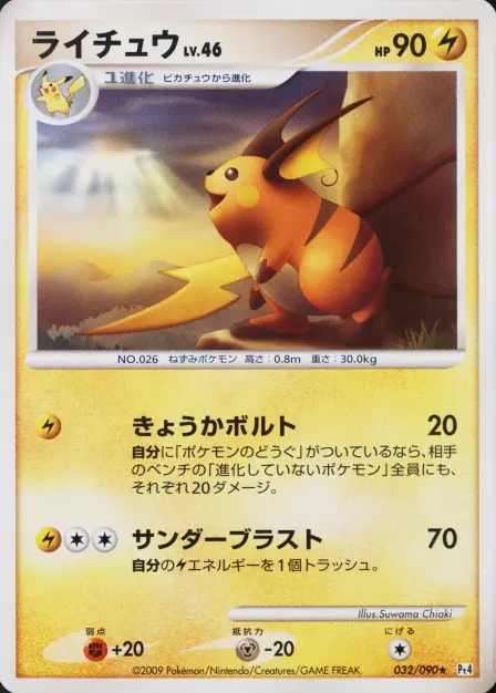 Placeholder card image of ライチュウ — Non-Holo — Unlimited — Advent of Arceus — No. 032/090 — Japanese