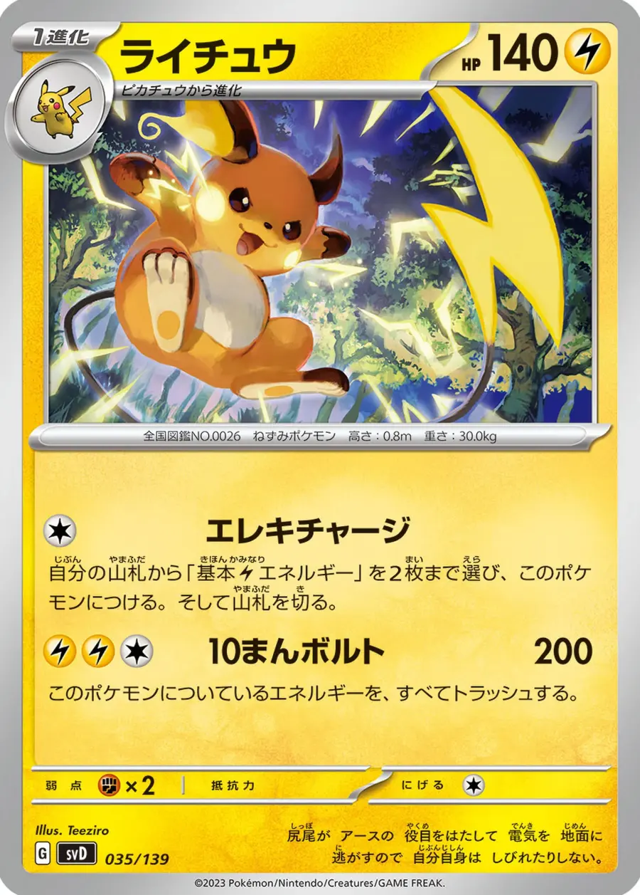 Placeholder front image of ライチュウ — Non-Holo Deck Printing — ex Start Deck Lightning Miraidon — No. 035/139 — Japanese