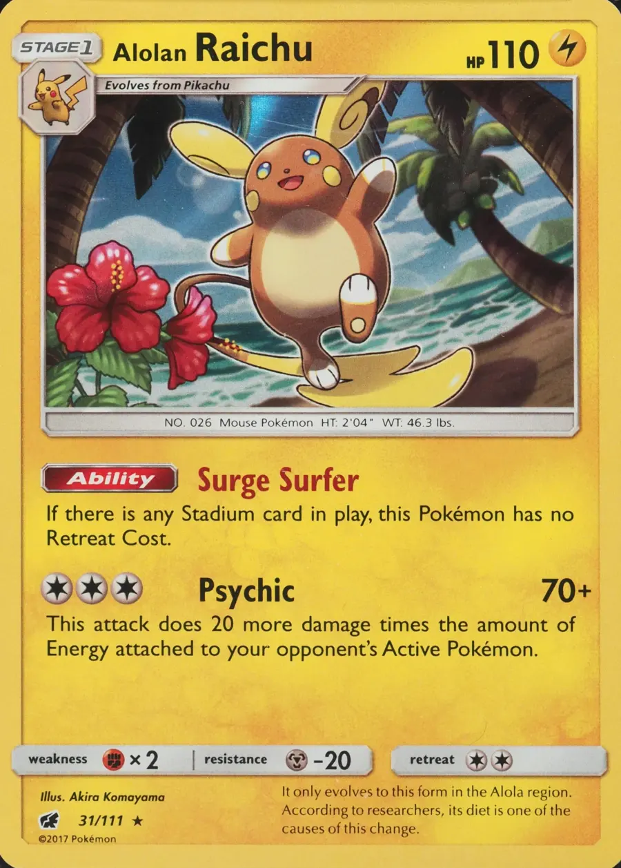 Placeholder front image of Alolan Raichu — Non-Holo — Crimson Invasion — No. 31/111 — English